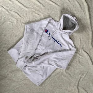 Men’s champion white hoodie